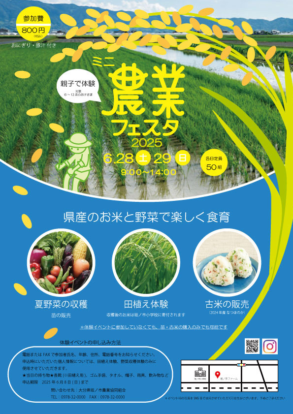 農業フェスタ案内のチラシ