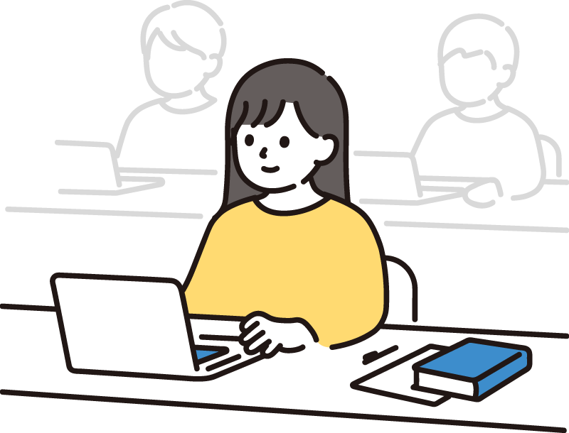 学んでいる様子