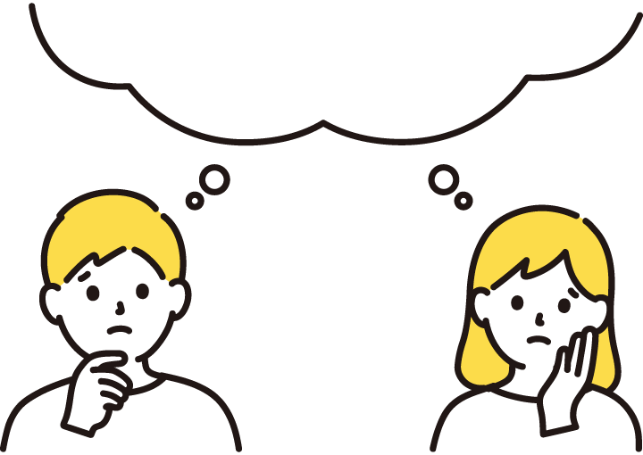 悩んでいる様子